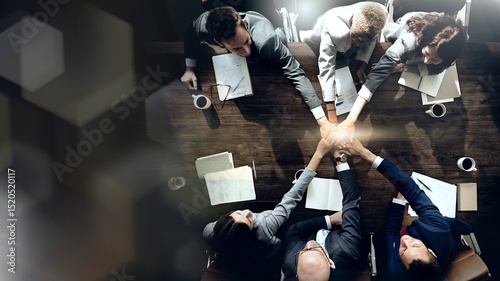 Business people are joining hands together