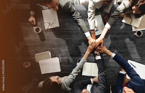 Business people are joining hands together
