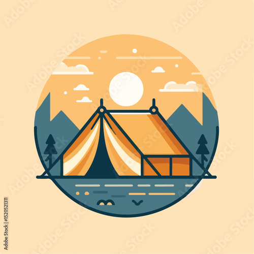 vector illustration of tend  in the forest