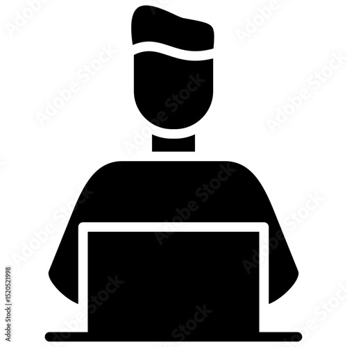 remote work glyph icon