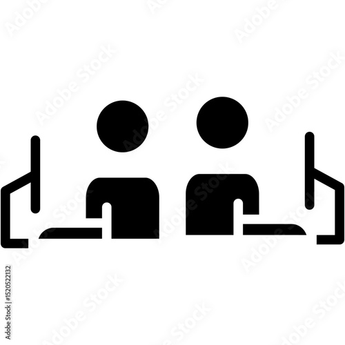hybrid team glyph icon