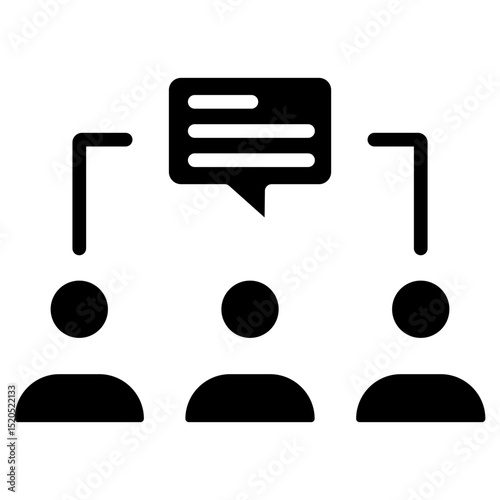 team messaging glyph icon