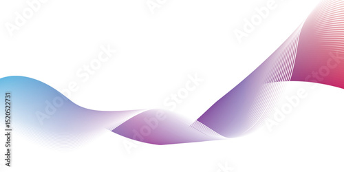 Flowing colorful curve shape with soft gradient vector abstract background, relaxing and tranquil art, can illustrate health medical or sound of music. Vector illustration