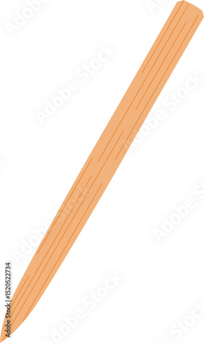 Natural Wooden Stake or Stick Illustration