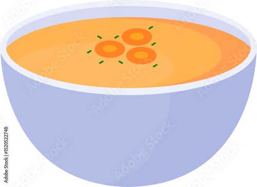 
Illustration of Creamy Soup in a Bowl