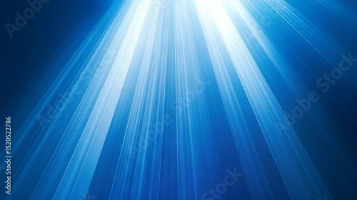 Luminous blue rays converge from above, fading into darker hues
