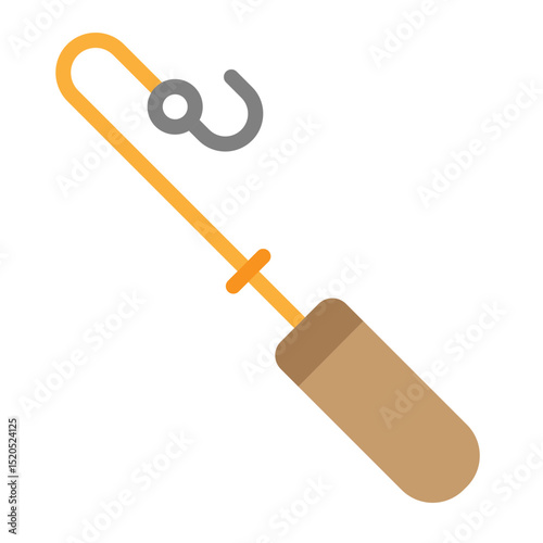 Fishing Rod Vector Flat Icon Design