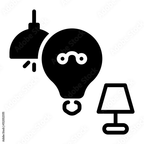 lamp icon, glyph icon style