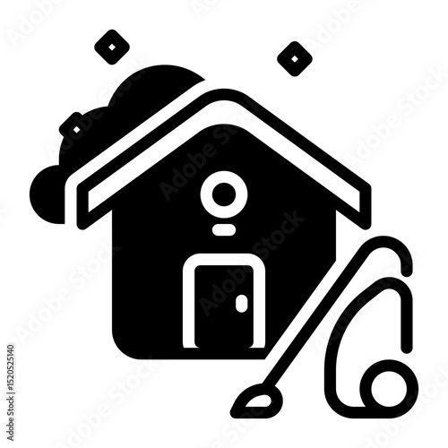 house cleaning icon, glyph icon style