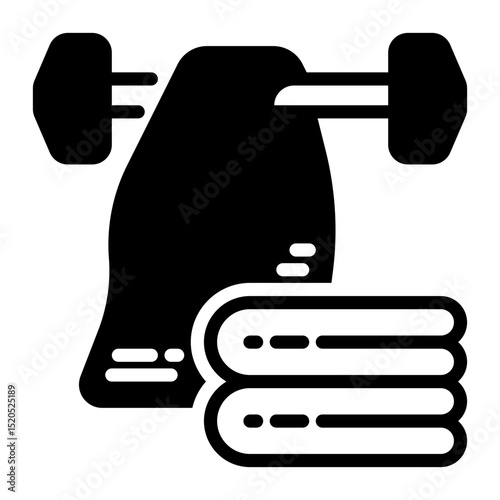 bath towel icon, glyph icon style