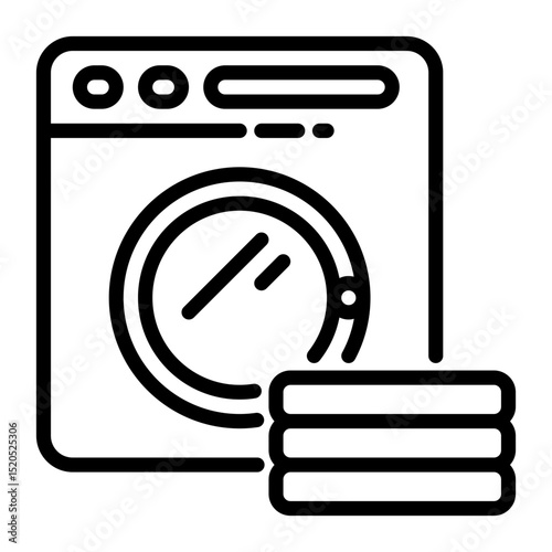 washing machine icon, line icon style