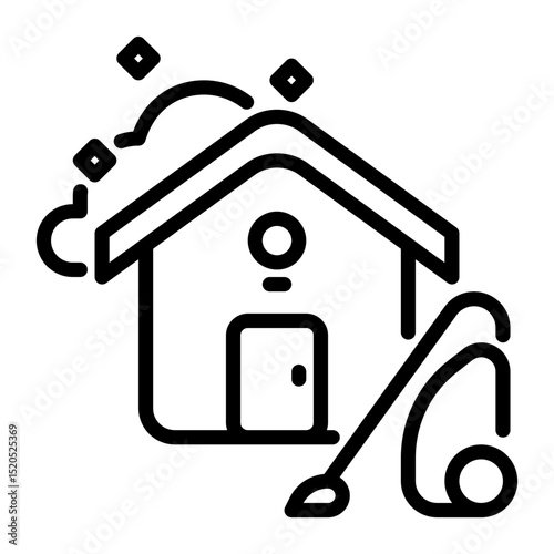 house cleaning icon, line icon style