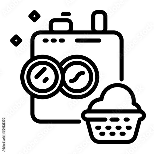 laundry icon, line icon style