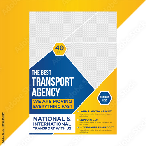 Showcase Your Freight and Cargo Delivery Solutions with This Eye-Catching Flyer for Transport Agencies and Logistics Businesses