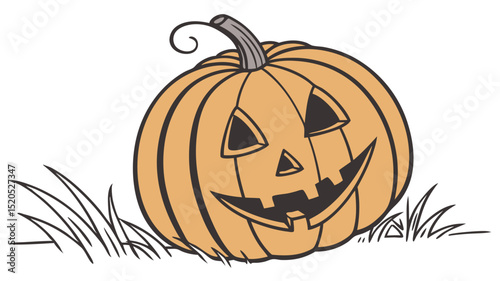 Halloween pumpkin jack o lantern carving ideas easy simple drawing illustration vector art design template