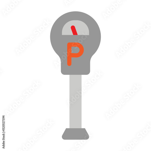 Parking Meter Vector Flat Icon Design