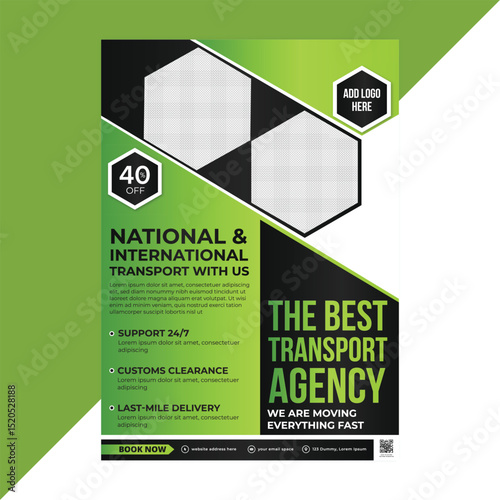 Make Your Freight Transport Business Stand Out – Professional Flyer Template for Transport Agencies, Trucking Services, and Delivery Companies
