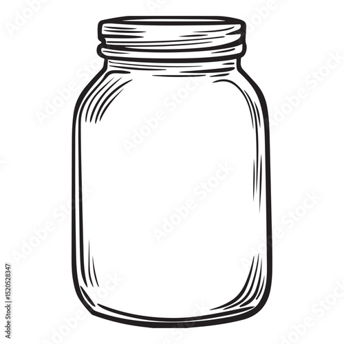 Classic Mason Jar Silhouette Vector Illustration Vintage Style Design
