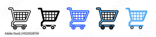 Shopping Cart Icon Collection With Multiple Styles