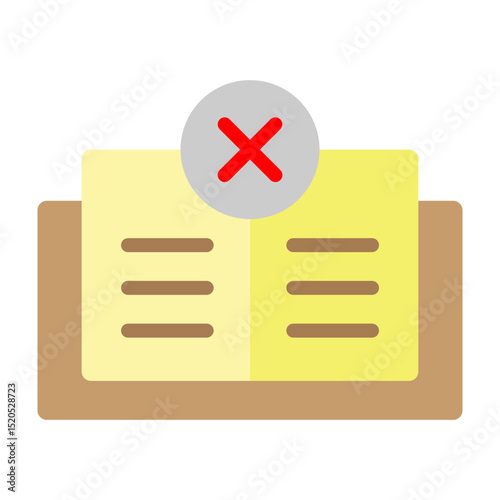 No Education Vector Flat Icon Design