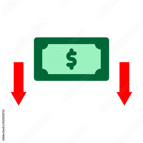 Money Loss Vector Flat Icon Design