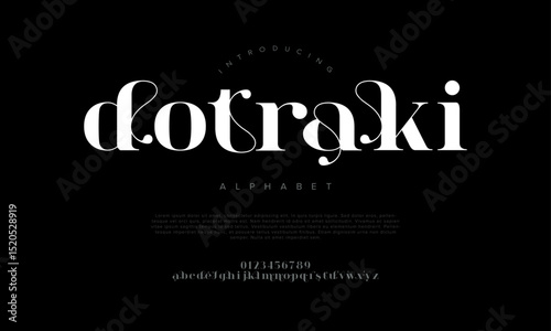 Decorative serif font with swirled terminals, ideal for fashion, art, and branding purposes
