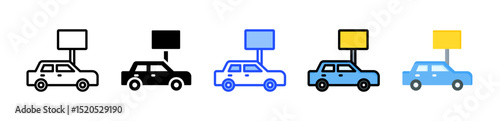 Parking Area Icon Collection With Multiple Styles