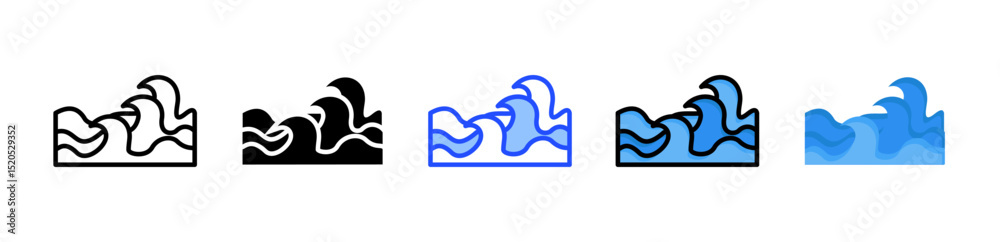 Storm Surge Icon Collection With Multiple Styles Storm Surge Icon Collection With Multiple Styles