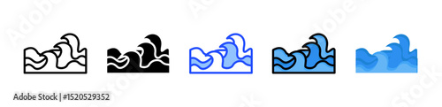 Storm Surge Icon Collection With Multiple Styles