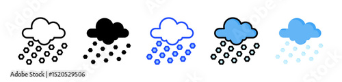 Sleet Icon Collection With Multiple Styles
