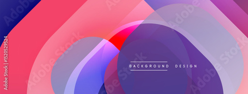 Abstract fluid shapes overlap, creating vibrant pinks, purples, blues. Modern design feels dynamic, smooth, elegant.