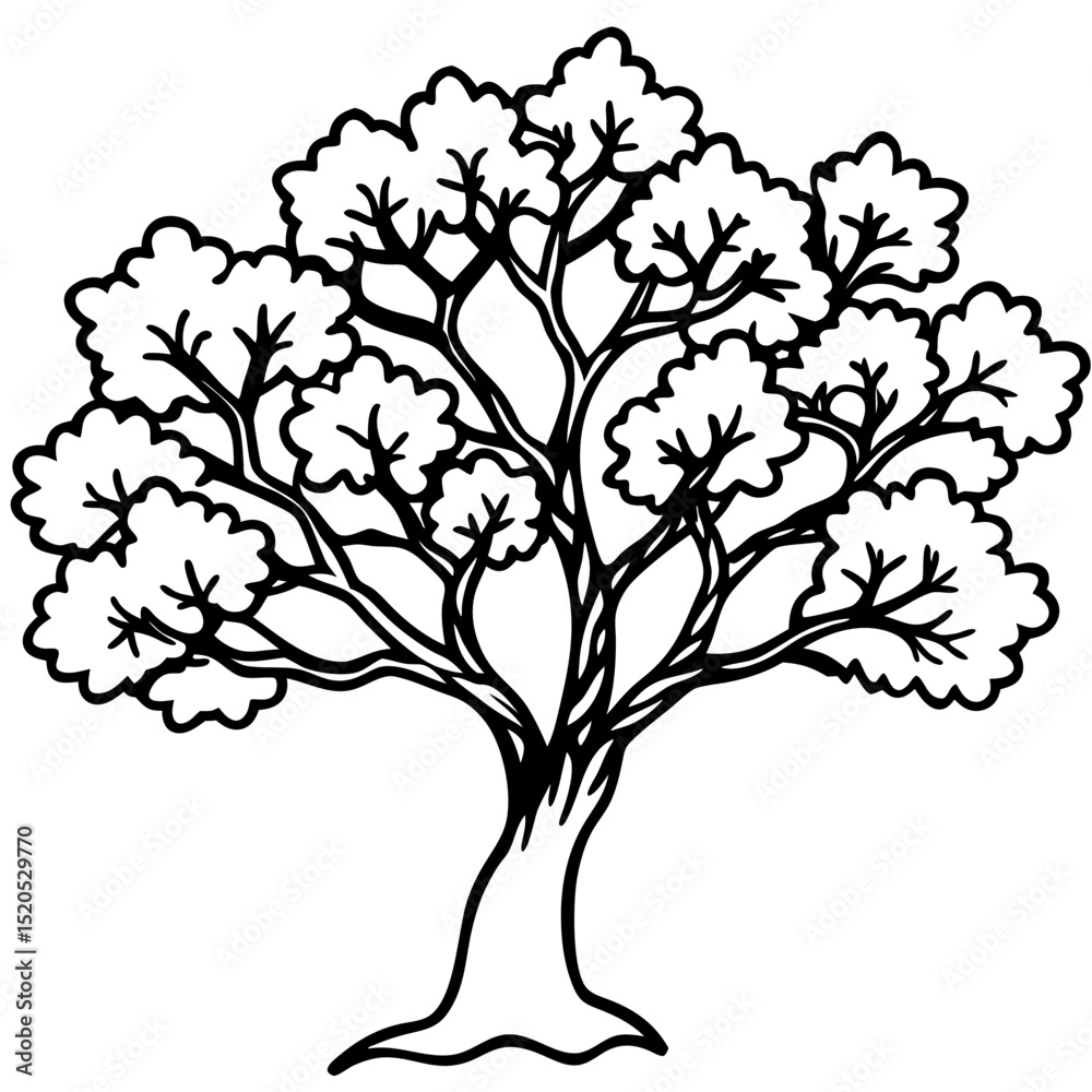 Fototapeta premium Minimalist Cherry Blossom Tree Illustration