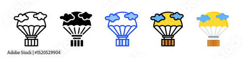 Weather Balloon Icon Collection With Multiple Styles