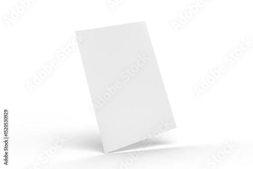3D realistic blank A4 format paper flyer mockup isolated. Sheet design template for presentation poster, newspaper, flyer, brochure, cover, magazine, card, paper note, postcard, letter or invitation