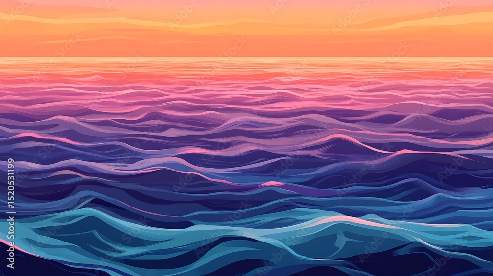 Colorful waves of the ocean at sunset. Colorful waves of the ocean at sunset.