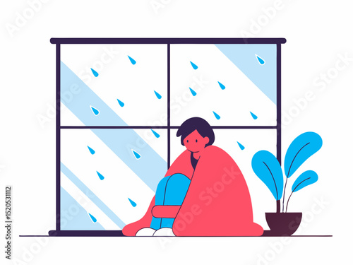 rainy day window gaze 