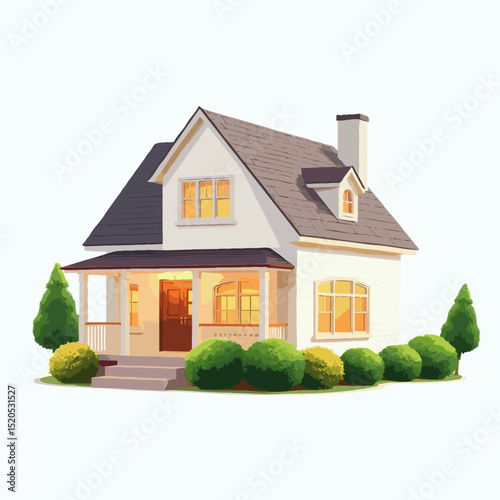 beautiful house on a white background