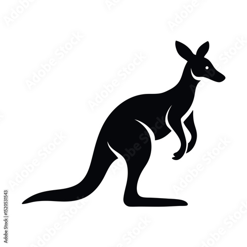 Jumping Kangaroo Modern Icon isolated on white background