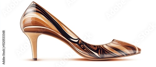 Elegant Brown and Black Swirl High Heels