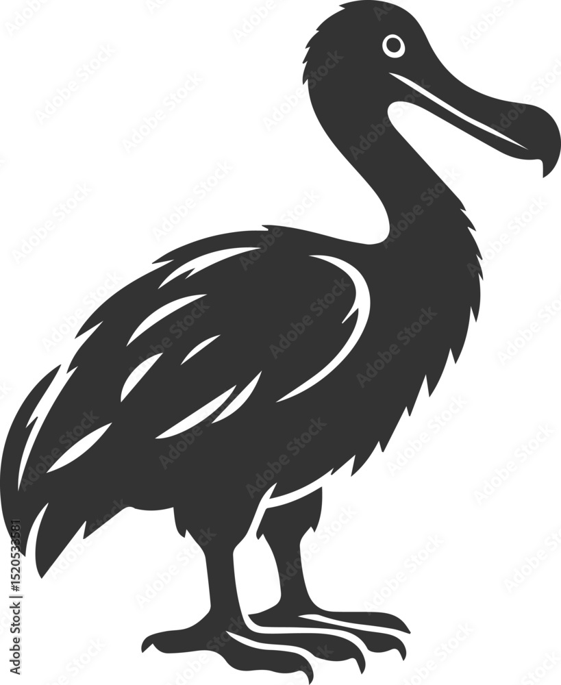 Obraz premium Cute animal vector bird silhouette of a dodo art drawing