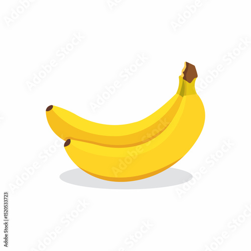 Two ripe yellow bananas, a healthy and sweet tropical fruit.