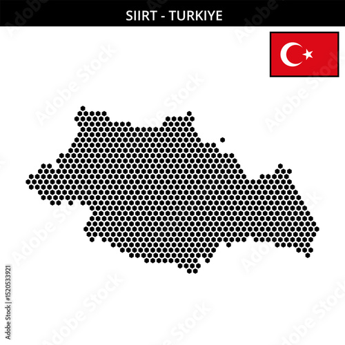 Medium hexagonal dotted map of siirt in Turkiye
