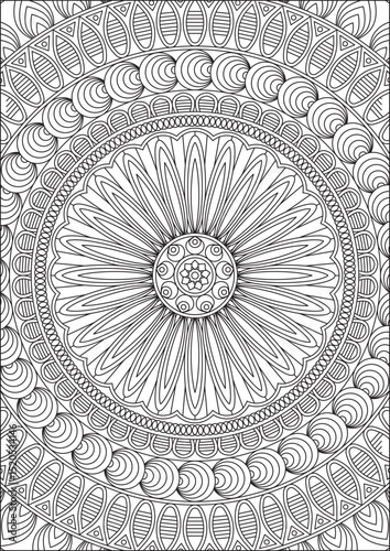 Mandala Art Black And White Coloring Page For Adult