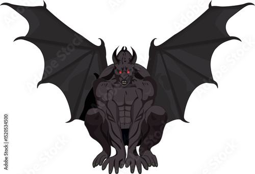 Dracula Man With Long Wings Halloween Movie Vector