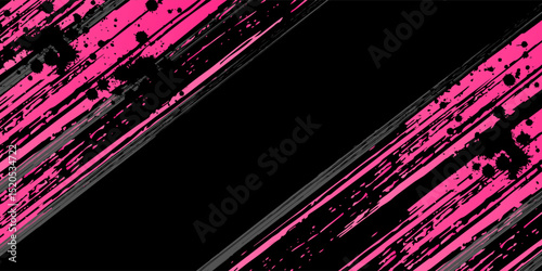 Abstract Sporty Grunge Stripe Background – Pink and Black Racing Design