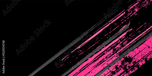 Abstract Sporty Grunge Stripe Background – Pink and Black Racing Design