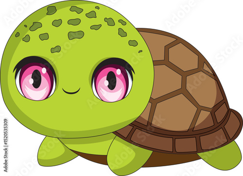 Cartoon Turtle Chibi Animal Vector