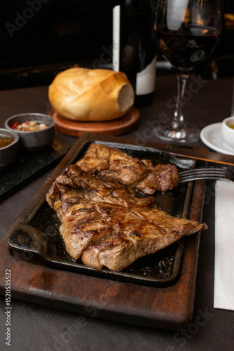 grilled pork ribs with potatoes