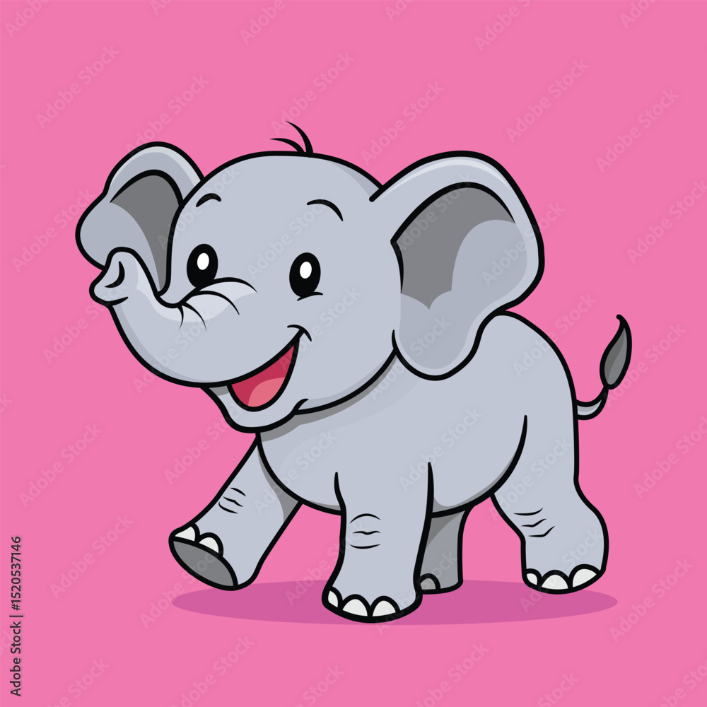 Fototapeta premium Cute Playing Elephant Vector Illustration