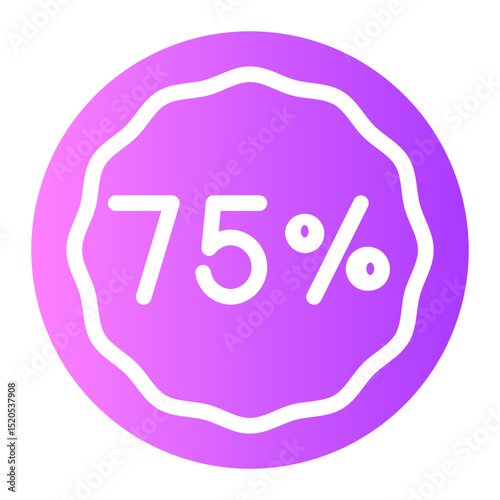seventy five percent gradient icon